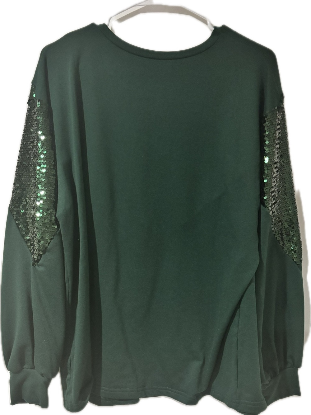 Women’s Emerald Sequin Chevron Sweatshirt - Picture 5 of 5